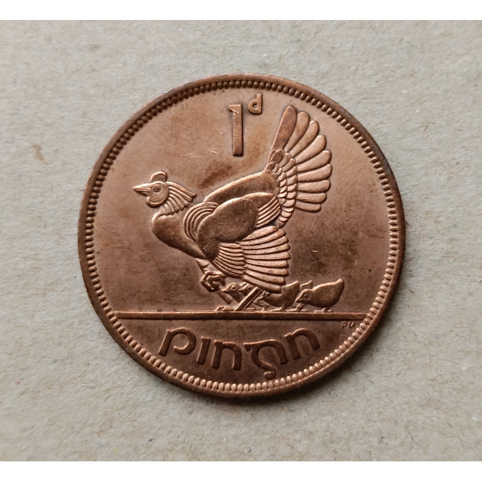 Ирландия 1 Пенни 1966 год , Курица и цыплята