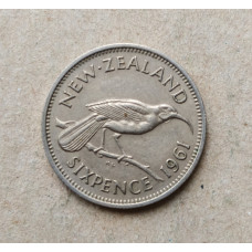 Новая Зеландия 6 Пенсов 1961 год , Птица гуйя