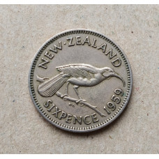 Новая Зеландия 6 Пенсов 1959 год , Птица гуйя