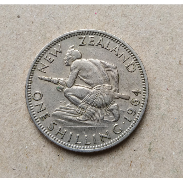 Новая Зеландия 1 Шиллинг 1964 год , Воин Маори