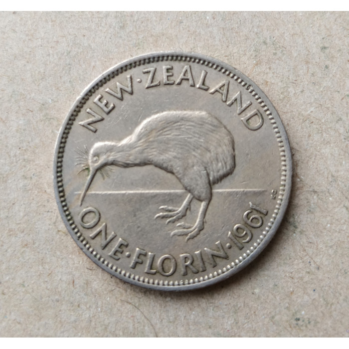 Новая Зеландия 1 Флорин 1961 год , Птица Киви