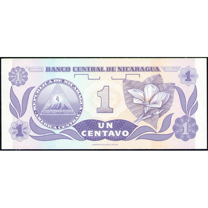 Никарагуа 1 Сентаво 1991 год , UNC 