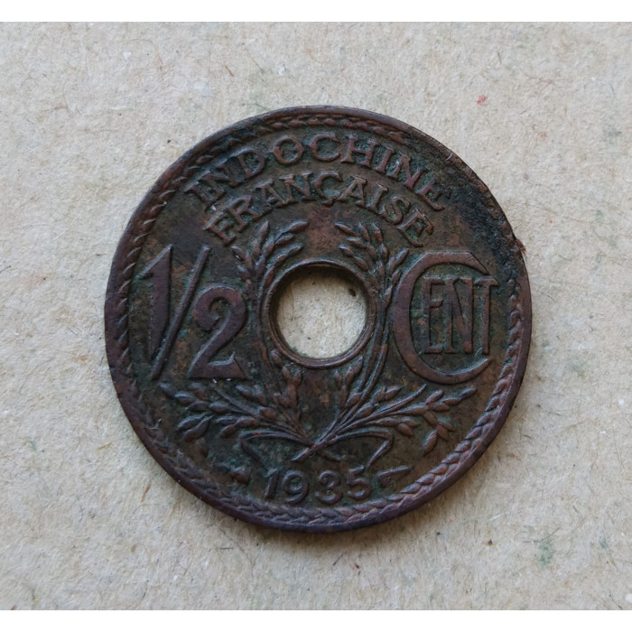Французский Индокитай 1/2 Цента 1935 год 