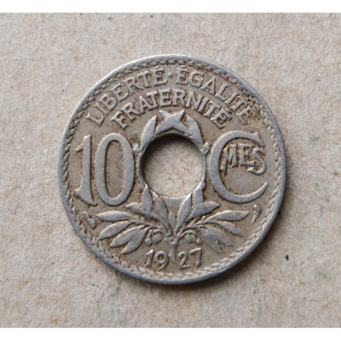 Франция 10 Сентим 1927 год