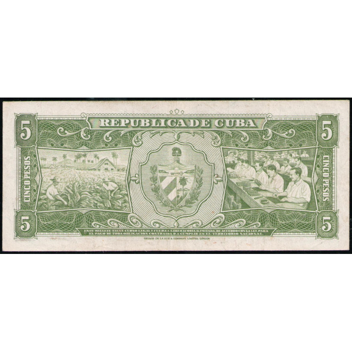 Куба 5 Песо 1958 год 