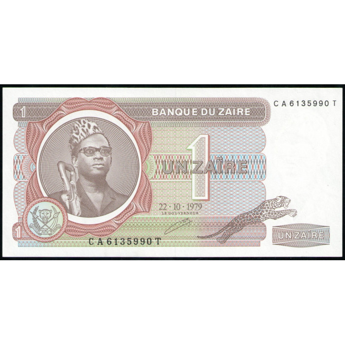 Заир 1 заир 1979 год , UNC