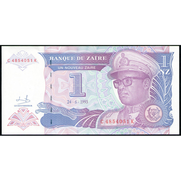 Заир 1 заир 1993 год , UNC