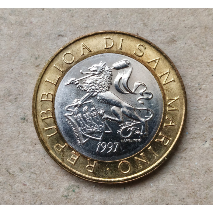 Сан-Марино 1000 лир 1997 год , Тысячелетие строительства замка , Биметалл