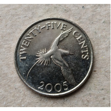 Бермудские острова 25 Центов 2005 год , Белохвостый фаэтон