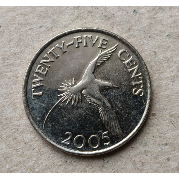 Бермудские острова 25 Центов 2005 год , Белохвостый фаэтон