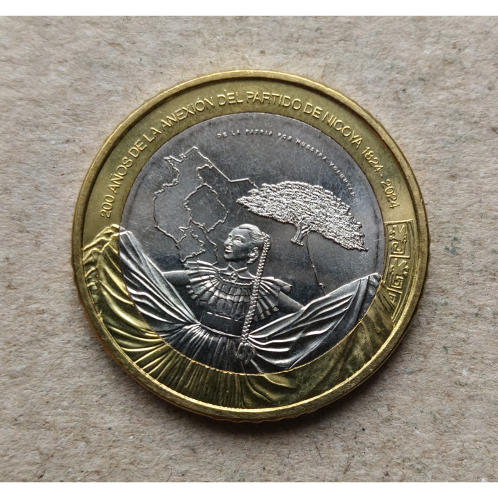 Коста-Рика 500 колон 2024 год , 200 лет присоединения Никои к Коста-Рике