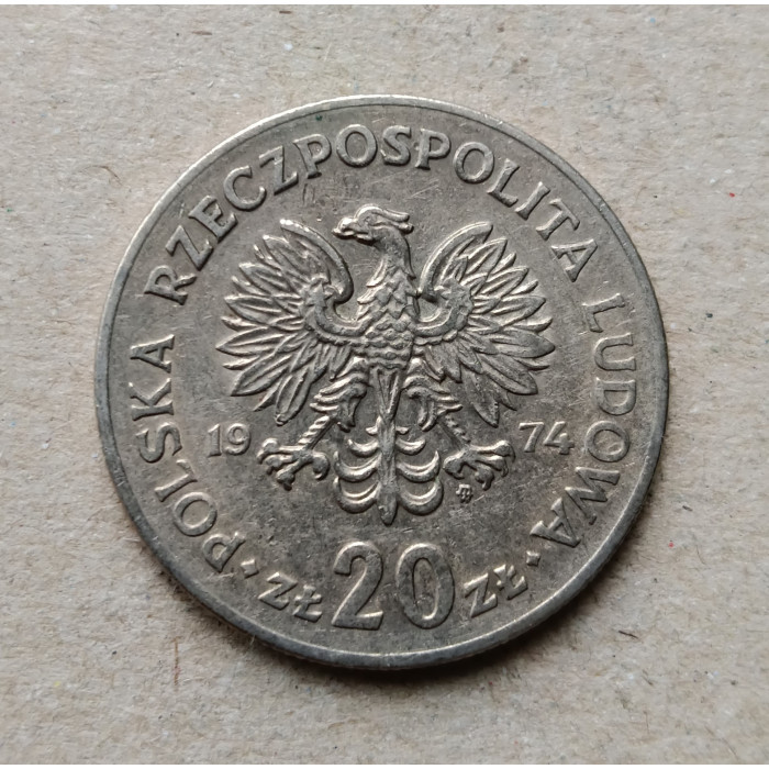 Польша 20 Злотых 1974 год , Марсель Новотко