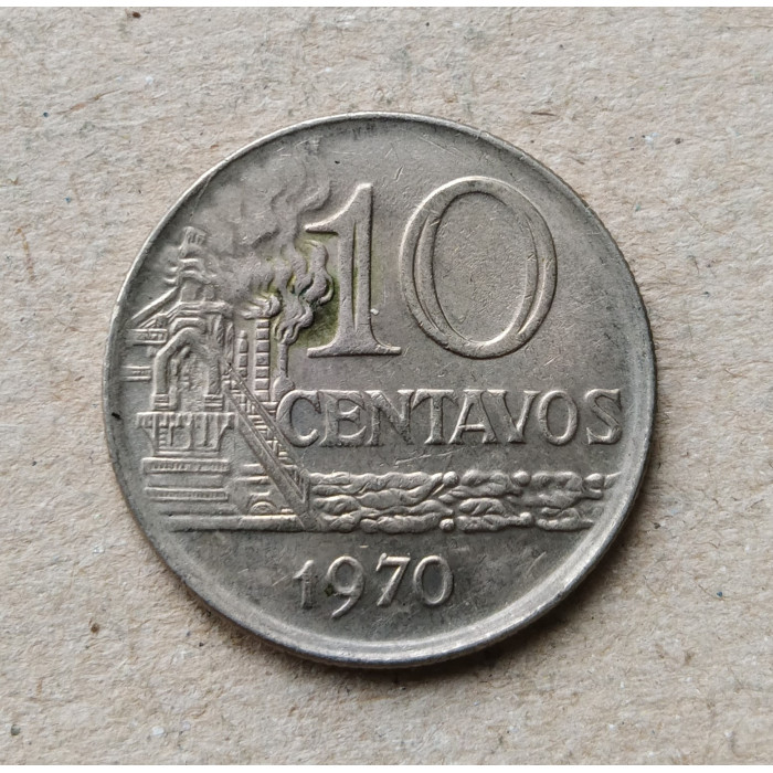 Бразилия 10 Сентаво 1970 год