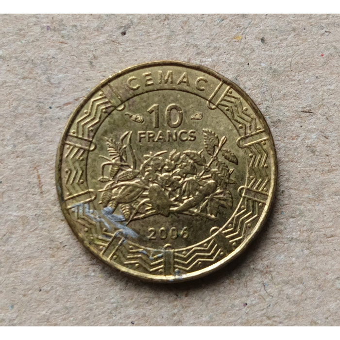 Центральная Африка 10 франков 2006 год