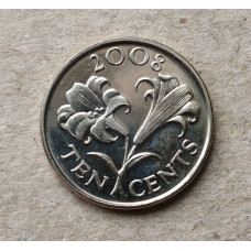 Бермудские Острова 10 Центов 2008 год , Лилия
