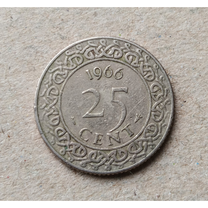 Суринам 25 Центов 1966 год