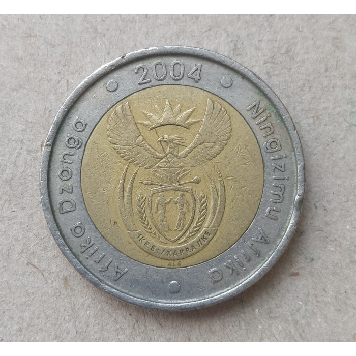ЮАР 5 Рэндов 2004 год , Антилопа Гну , Биметалл