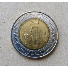 Мексика 1 Песо 2001 год , Биметалл