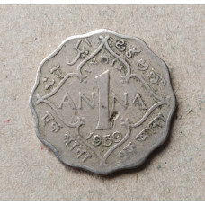 Британская Индия 1 Анна 1939 год , Георг 6