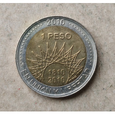 Аргентина 1 песо 2010 год , Гора Аконкагуа , Биметалл