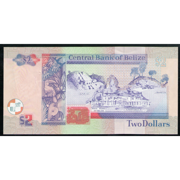 Белиз 2 Доллара 2007 год , UNC