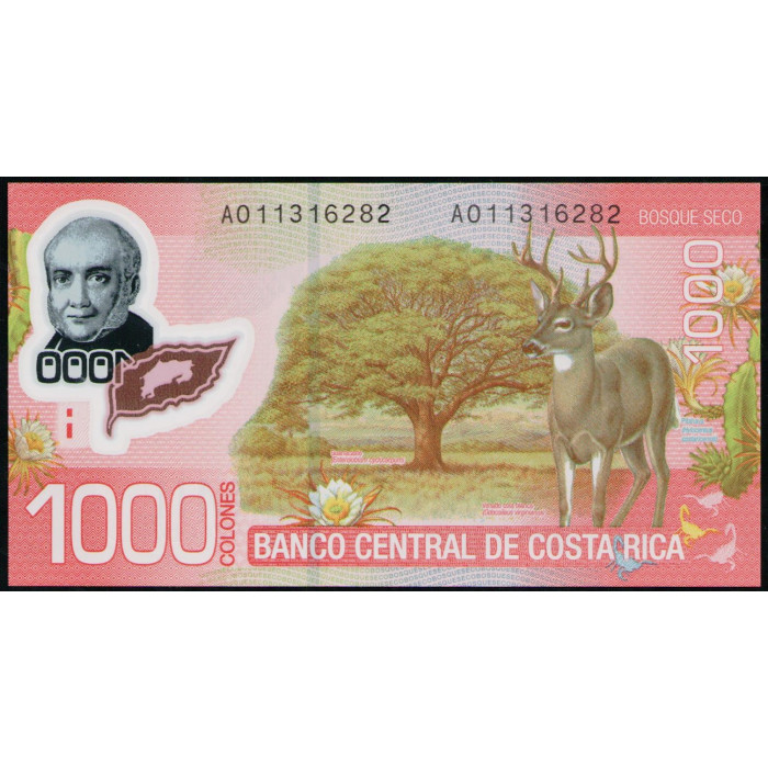 Коста-Рика 1000 Колон 2009 год , UNC , Полимер