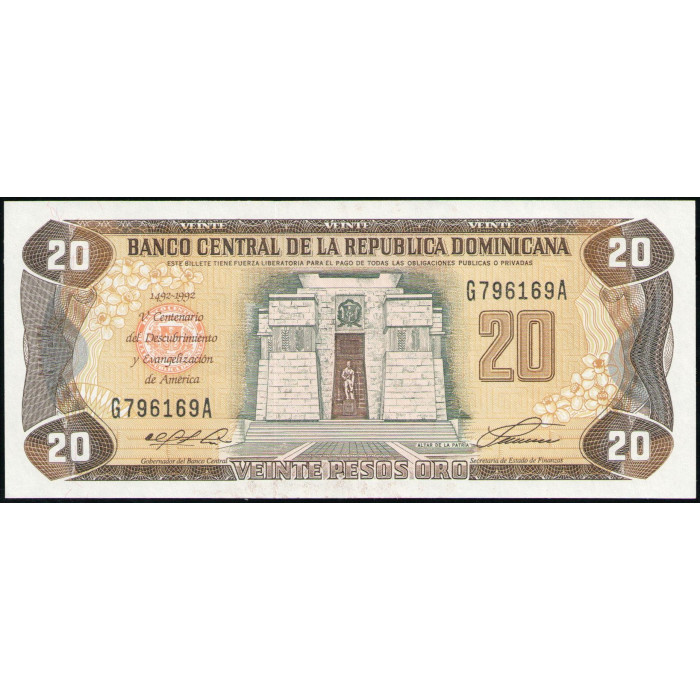 Доминиканская Республика 20 Песо 1992 год , UNC