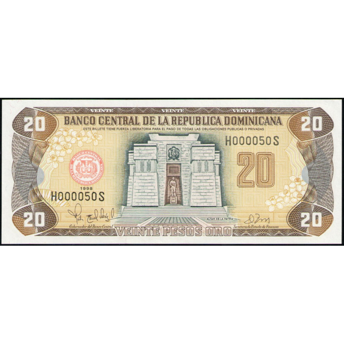 Доминиканская Республика 20 Песо 1998 год , UNC