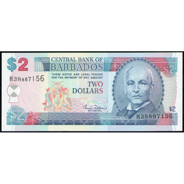 Барбадос 2 доллара 2000 год , UNC