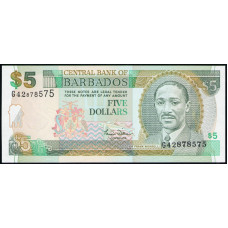 Барбадос 5 Долларов 2000 год , UNC