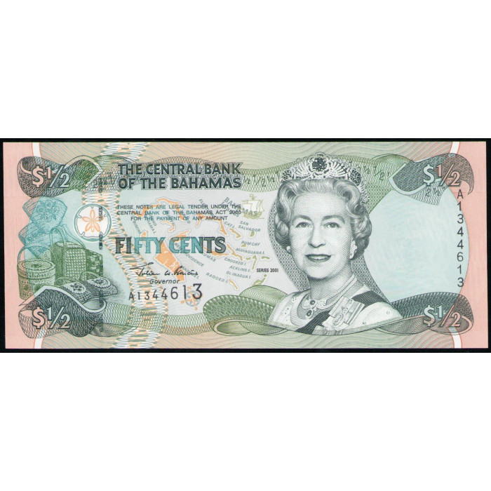Багамские острова 50 Центов 2001 год , UNС