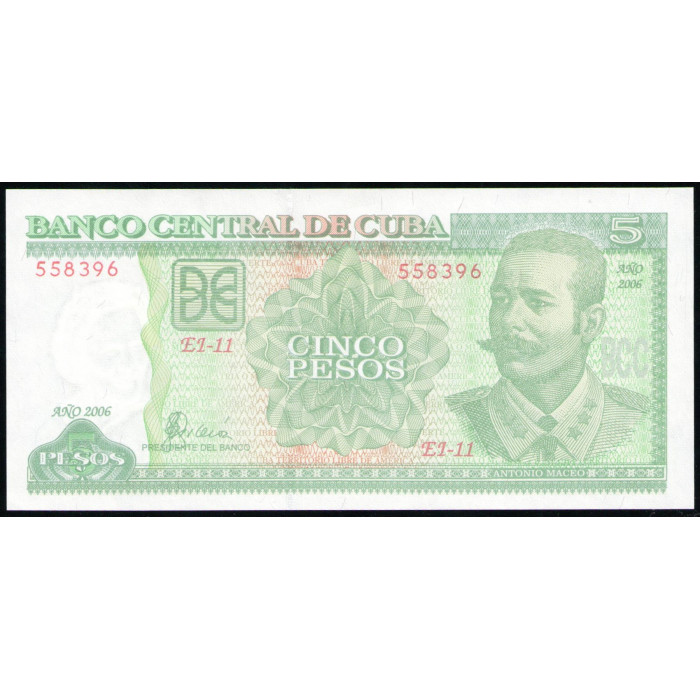 Куба 5 Песо 2006 год , UNC
