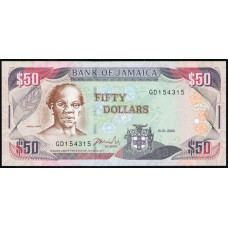 Ямайка 50 Долларов 2002 год , UNC