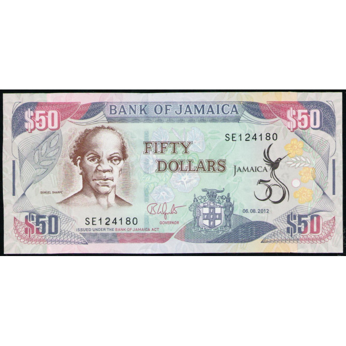 Ямайка 50 Долларов 2012 год , UNC , 50 лет независимости