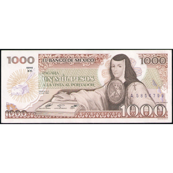 Мексика 1000 Песо 1985 год , АUNC