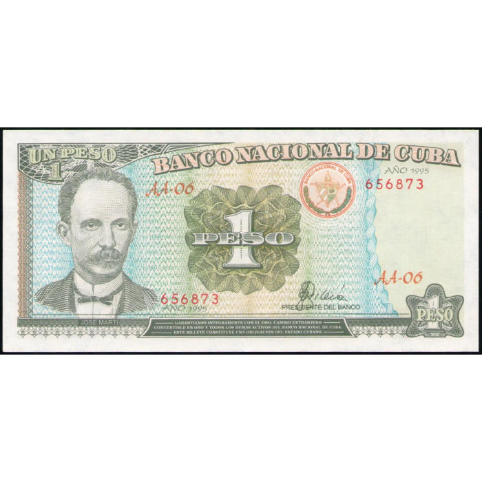 Куба 1 Песо 1995 год , UNC