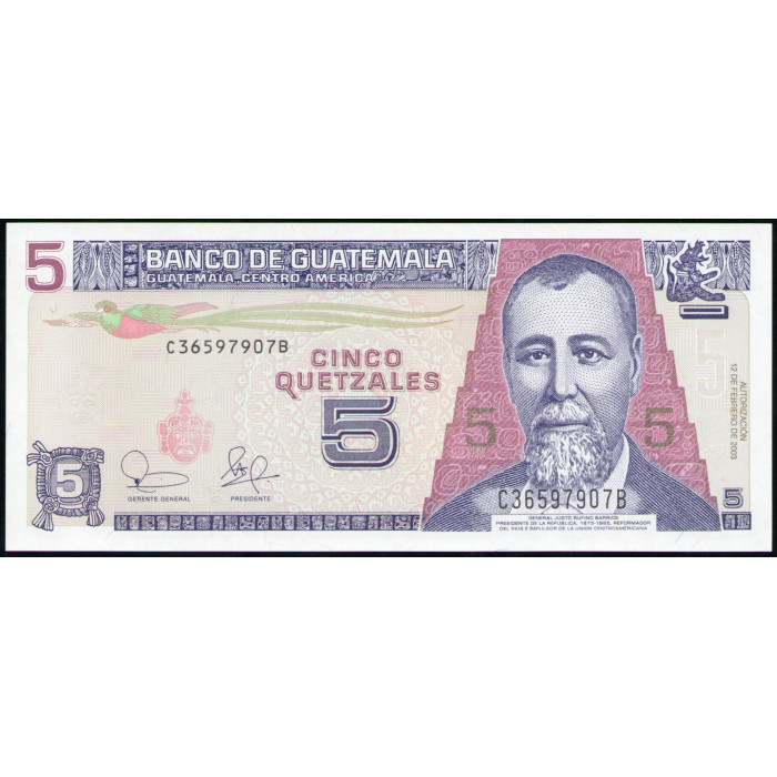 Гватемала 5 Кетцаль 2003 год , UNC