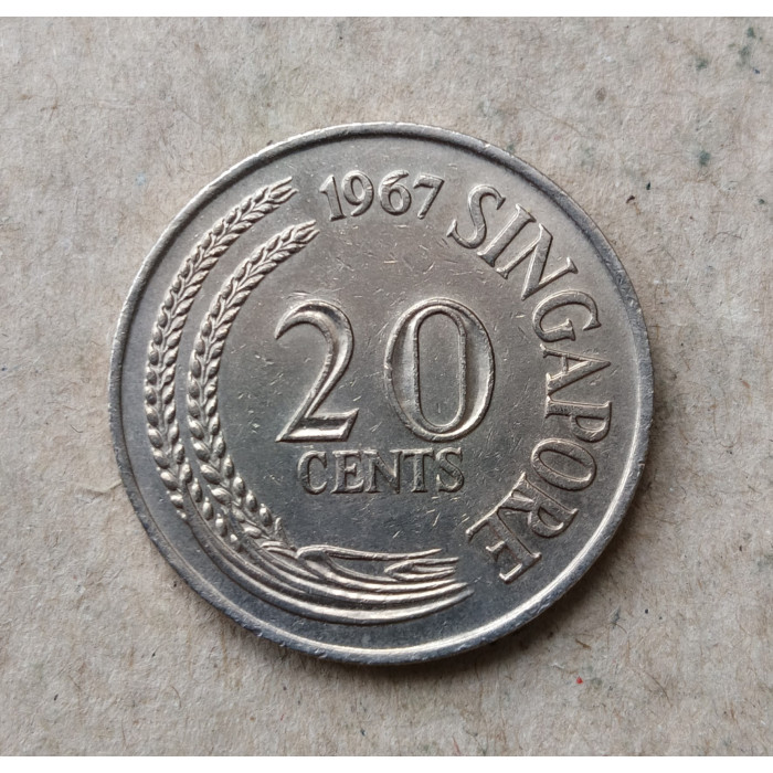 Сингапур 20 Центов 1967 год , Рыба меч