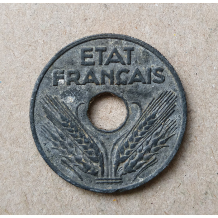 Франция 20 Сентим 1942 год