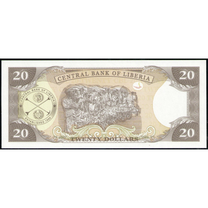 Либерия 20 Долларов 2009 год , UNC 