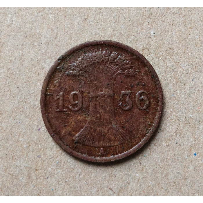 Германия 1 Пфенниг 1936 год , А