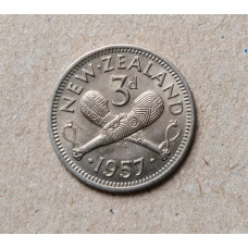Новая Зеландия 3 Пенса 1957 год 