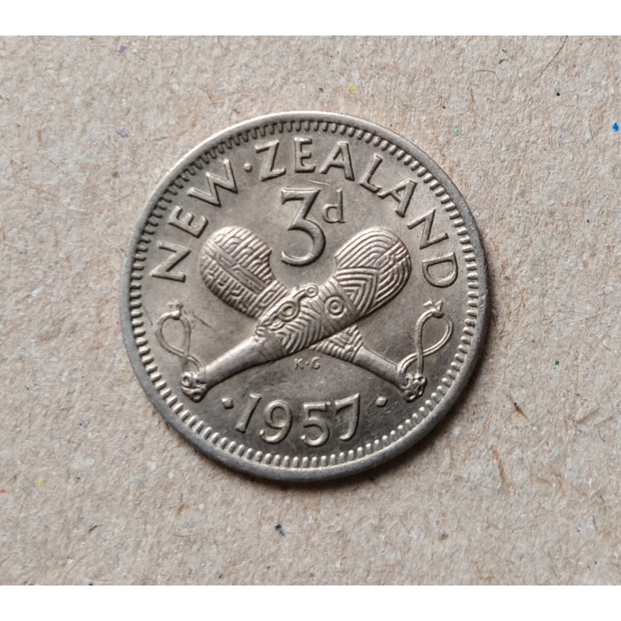 Новая Зеландия 3 Пенса 1957 год 