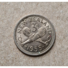 Новая Зеландия 3 Пенса 1955 год 