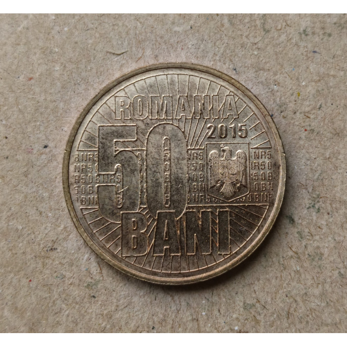 Румыния 50 Бани 2015 год , 10 лет деноминации валюты