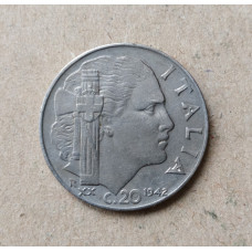 Италия 20 Чентезимо 1942 год