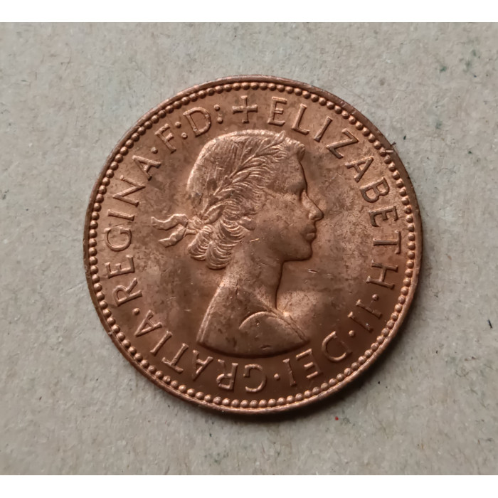 Великобритания 1/2 Пенни 1967 год , Английский галеон Золотая лань