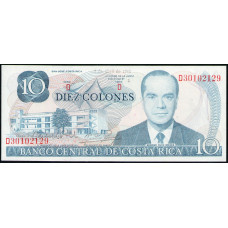 Коста-Рика 10 Колон 1983 год , UNC , Надпечатка
