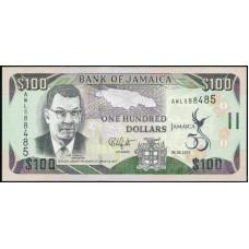 Ямайка 100 Долларов 2012 год , UNC , 50 лет Независимости