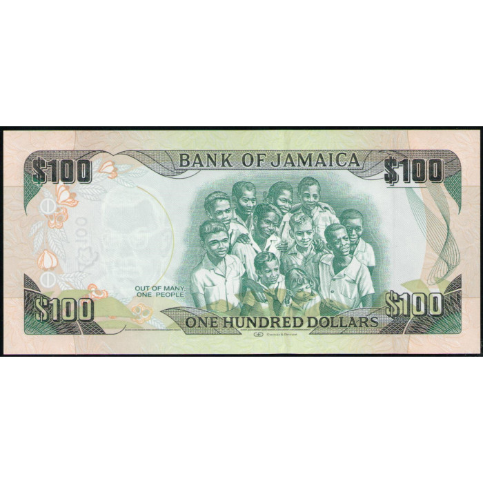 Ямайка 100 Долларов 2012 год , UNC , 50 лет Независимости